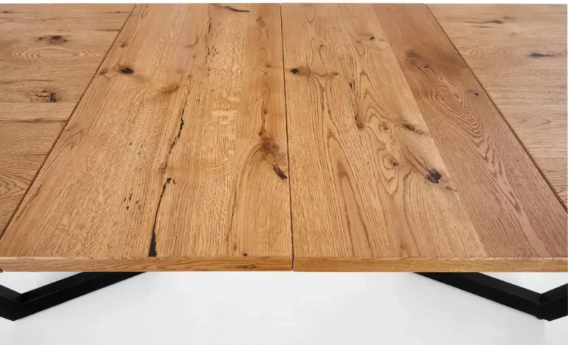 Stół rozkładany Massive 160-250 cm loftowy do jadalni jasny dąb/czarny