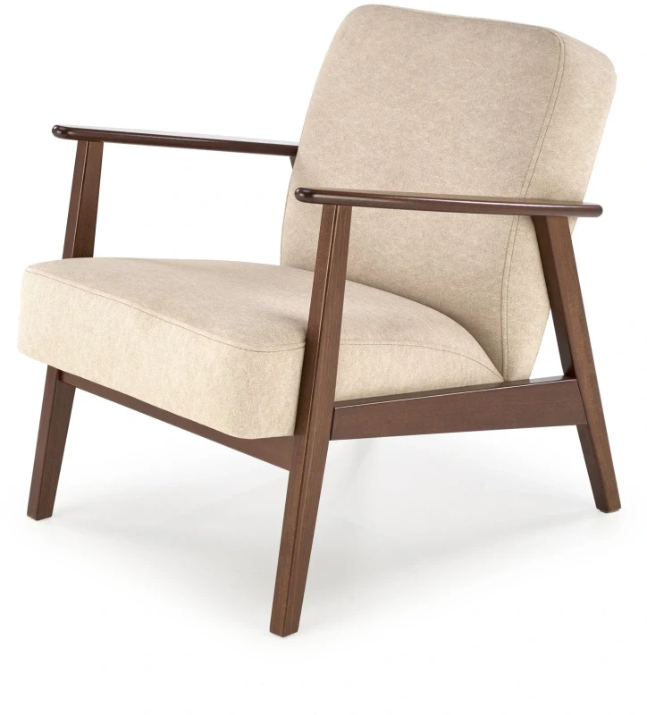 Fotel tapicerowany Milano 1S styl retro beżowy