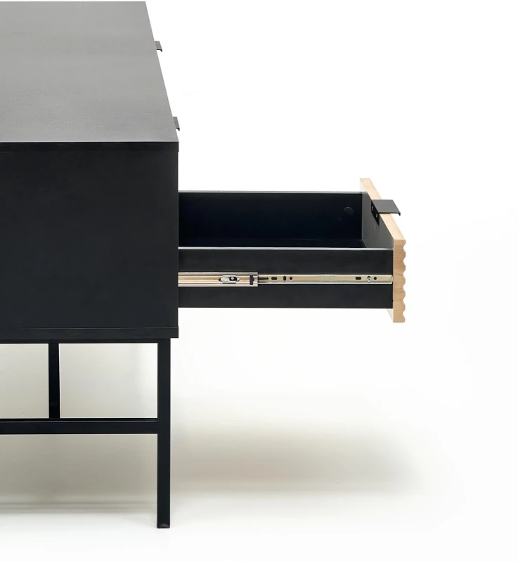 Szafka RTV Murano 150 cm z szufladami do salonu dąb artisan/czarny