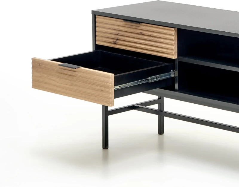 Szafka RTV Murano 150 cm z szufladami do salonu dąb artisan/czarny