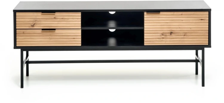 Szafka RTV Murano 150 cm z szufladami do salonu dąb artisan/czarny