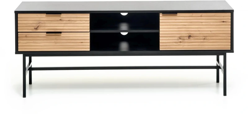 Szafka RTV Murano 150 cm z szufladami do salonu dąb artisan/czarny