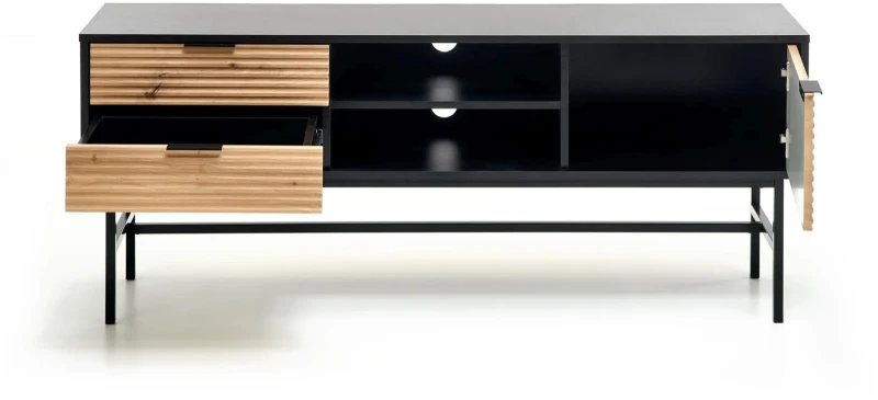 Szafka RTV Murano 150 cm z szufladami do salonu dąb artisan/czarny