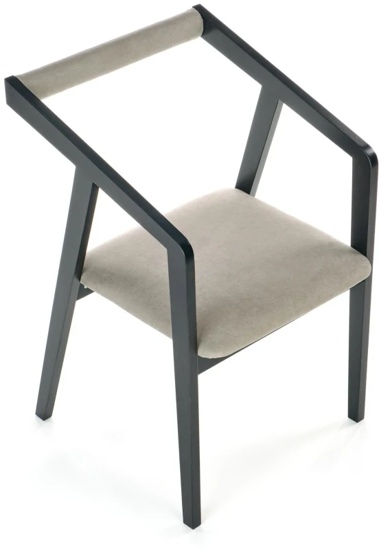 Krzesło drewniane Azul nowoczesne z tapicerowanym siedziskiem do jadalni czarny/popiel