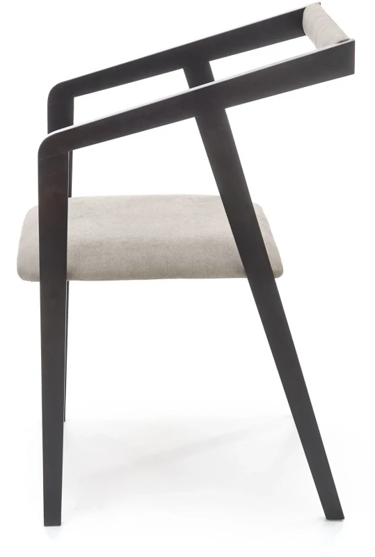 Krzesło drewniane Azul nowoczesne z tapicerowanym siedziskiem do jadalni czarny/popiel
