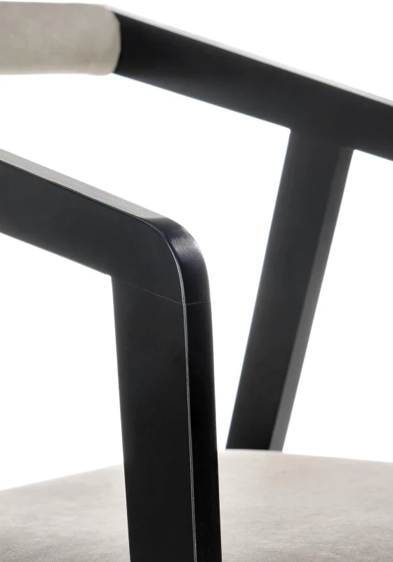 Krzesło drewniane Azul nowoczesne z tapicerowanym siedziskiem do jadalni czarny/popiel