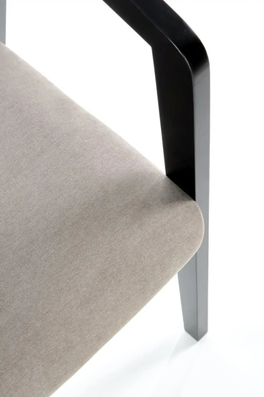 Krzesło drewniane Azul nowoczesne z tapicerowanym siedziskiem do jadalni czarny/popiel