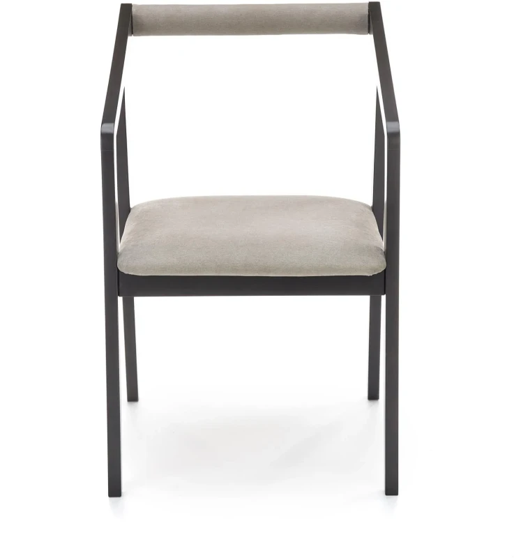 Krzesło drewniane Azul nowoczesne z tapicerowanym siedziskiem do jadalni czarny/popiel