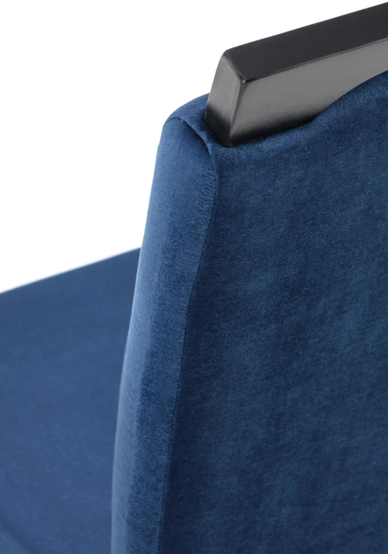 Krzesło drewniane Clarion z tapicerowanym siedziskiem do jadalni czarny/granatowy Monolith 77