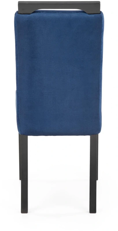 Krzesło drewniane Clarion z tapicerowanym siedziskiem do jadalni czarny/granatowy Monolith 77