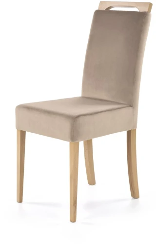 Krzesło drewniane Clarion z tapicerowanym siedziskiem do jadalni dąb miodowy/jasny brąz