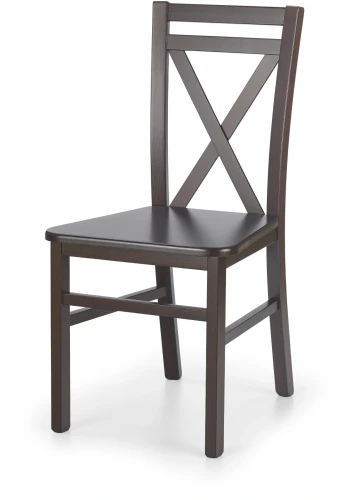 Krzesło drewniane Dariusz 2 w stylu skandynawskim do jadalni ciemny orzech