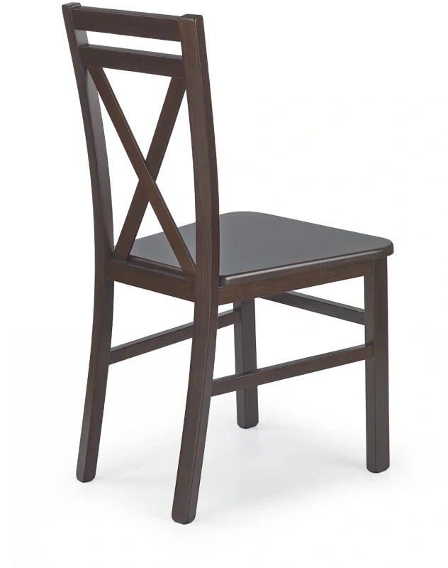 Krzesło drewniane Dariusz 2 w stylu skandynawskim do jadalni ciemny orzech