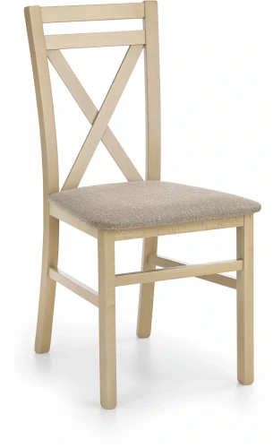 Krzesło drewniane Dariusz z tapicerowanym siedziskiem do jadalni dąb sonoma/beżowy Inari 23
