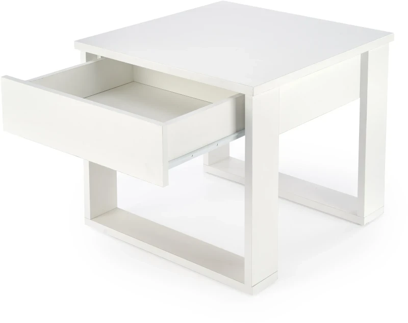 Stolik kawowy Nea Kwadrat 60 cm ława z szufladą do salonu biały
