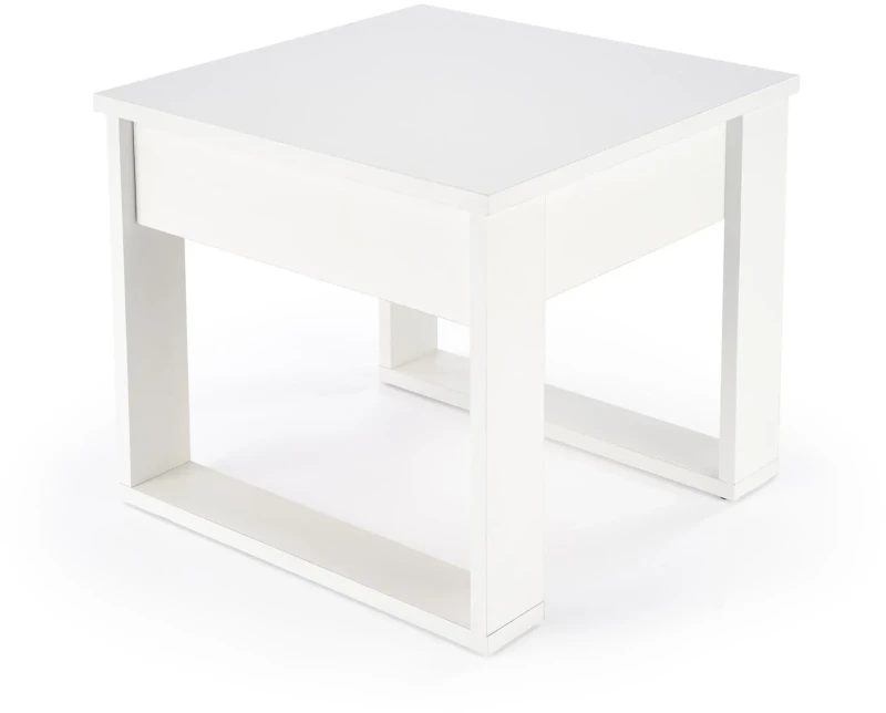 Stolik kawowy Nea Kwadrat 60 cm ława z szufladą do salonu biały