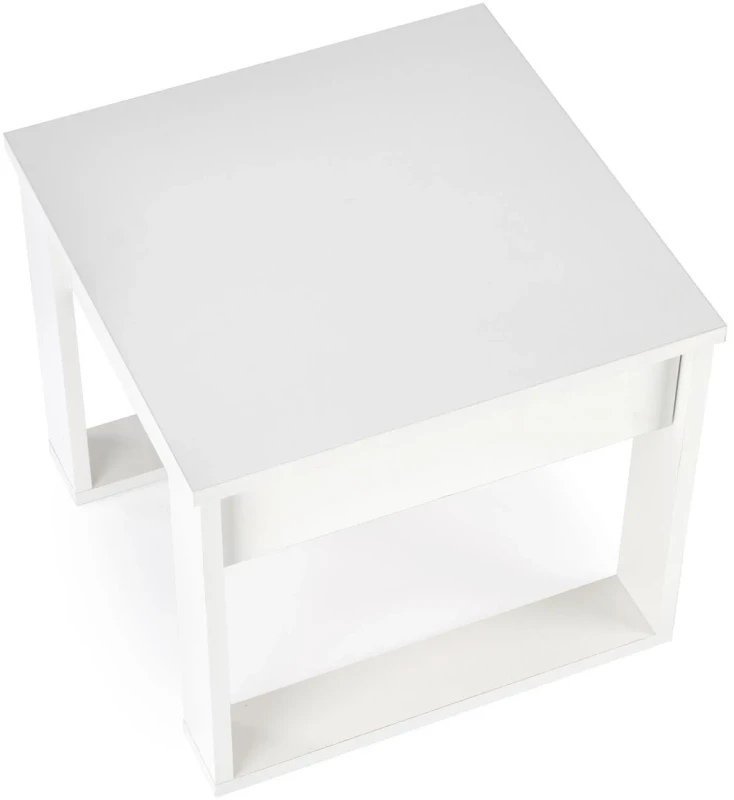 Stolik kawowy Nea Kwadrat 60 cm ława z szufladą do salonu biały