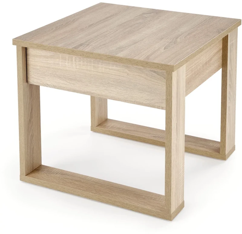 Stolik kawowy Nea Kwadrat 60 cm z szufladą do salonu dąb sonoma