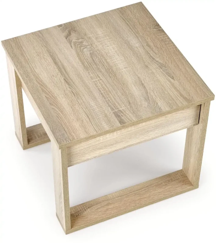 Stolik kawowy Nea Kwadrat 60 cm z szufladą do salonu dąb sonoma