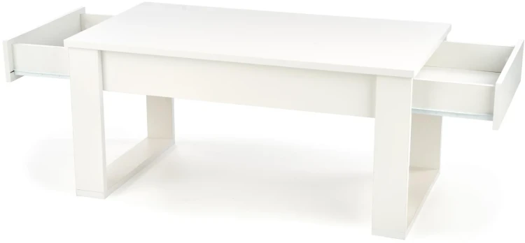 Stolik kawowy Nea 110 cm ława z 2 szufladami do salonu biały