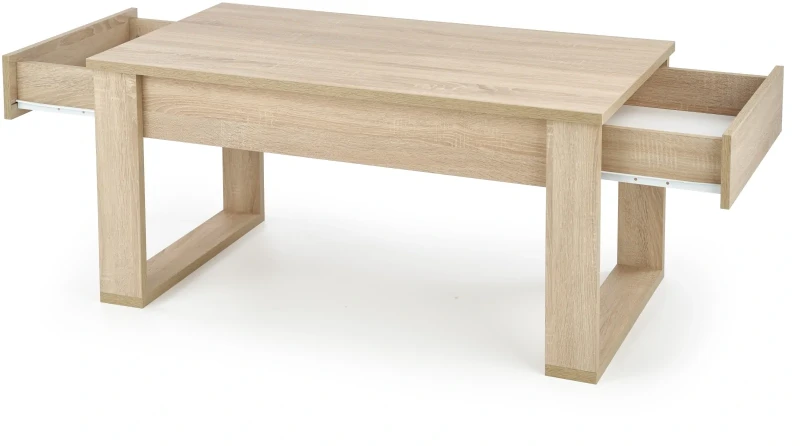 Stolik kawowy Nea 110 cm z 2 szufladami do salonu dąb sonoma