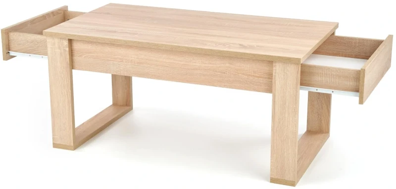 Stolik kawowy Nea 110 cm z 2 szufladami do salonu dąb sonoma