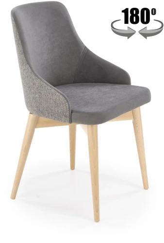 Krzesło tapicerowane Malaga obrotowe buk / popiel