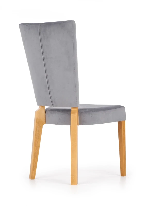 Krzesło drewniane Rois z tapicerowanym siedziskiem do jadalni dąb miodowy/popielaty