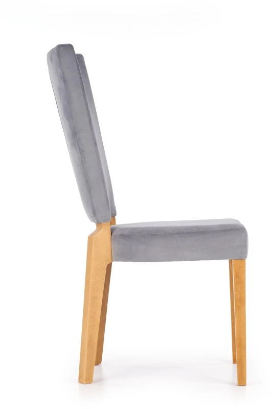 Krzesło drewniane Rois z tapicerowanym siedziskiem do jadalni dąb miodowy/popielaty