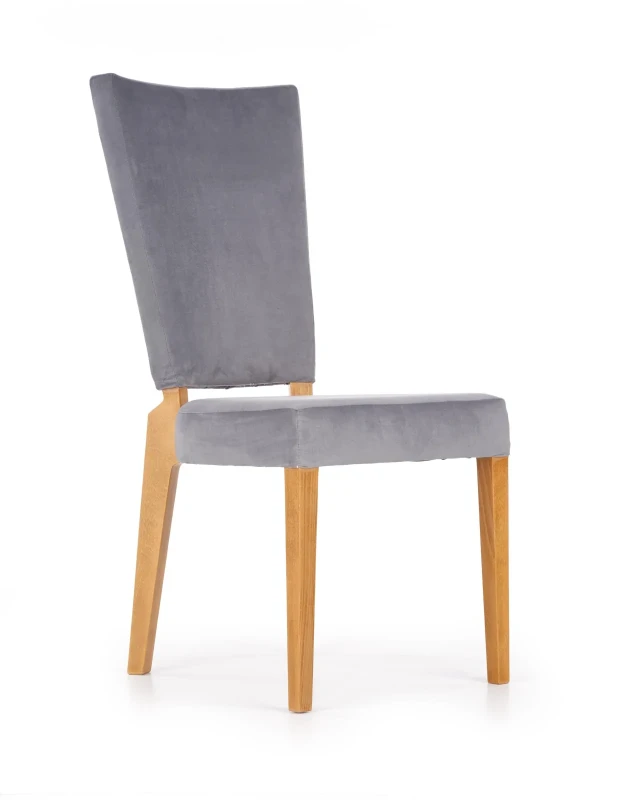 Krzesło drewniane Rois z tapicerowanym siedziskiem do jadalni dąb miodowy/popielaty