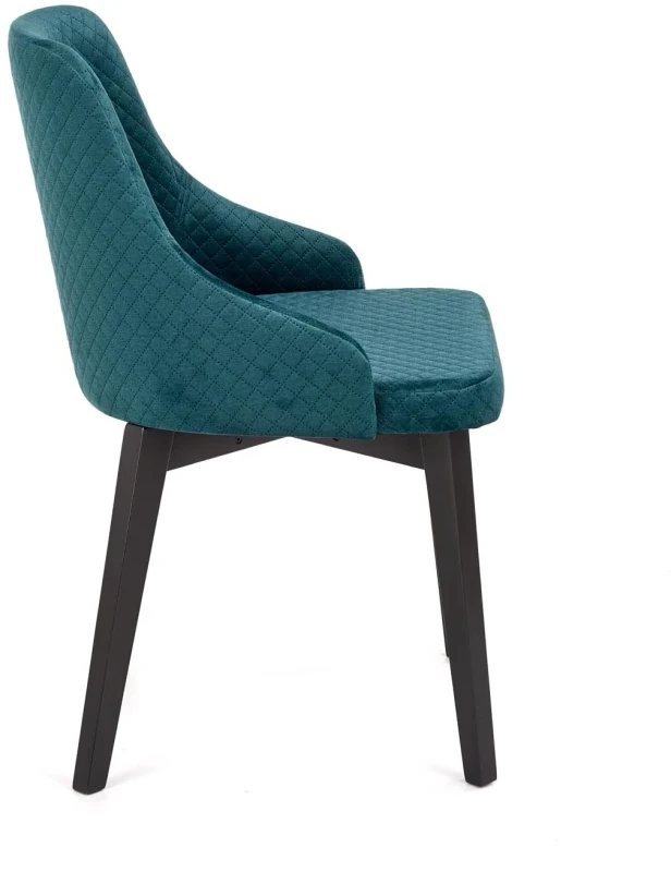 Krzesło tapicerowane Toledo 3 na drewnianym stelażu do jadalni czarny/ciemny zielony