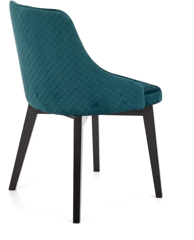Krzesło tapicerowane Toledo 3 na drewnianym stelażu do jadalni czarny/ciemny zielony