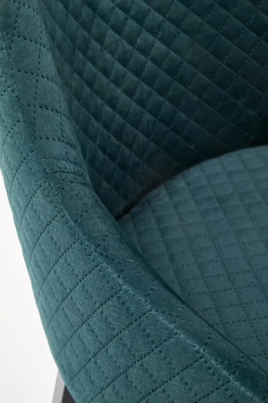 Krzesło tapicerowane Toledo 3 na drewnianym stelażu do jadalni czarny/ciemny zielony