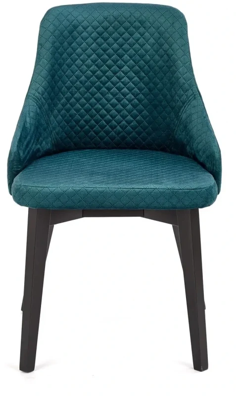 Krzesło tapicerowane Toledo 3 na drewnianym stelażu do jadalni czarny/ciemny zielony