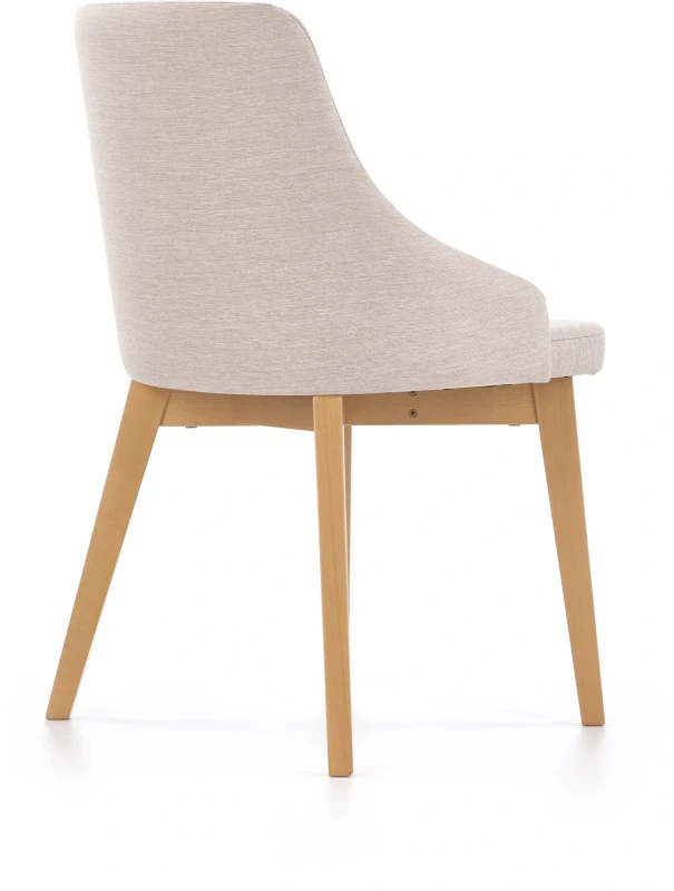 Krzesło tapicerowane Toledo na drewnianym stelażu do jadalni dąb miodowy/jasny beż