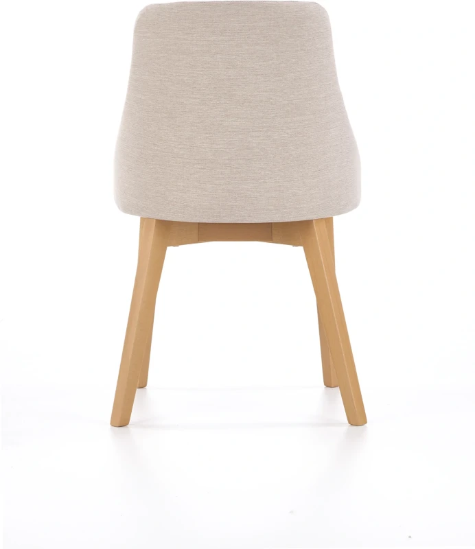 Krzesło tapicerowane Toledo na drewnianym stelażu do jadalni dąb miodowy/jasny beż