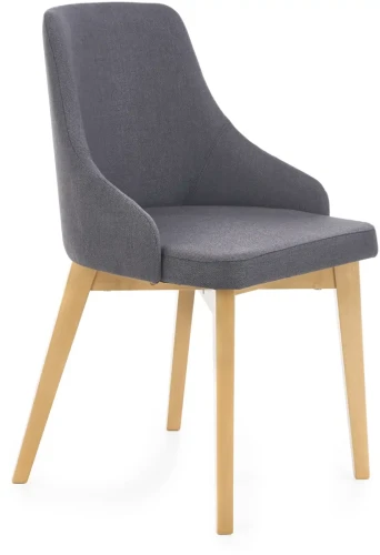 Krzesło tapicerowane Toledo na drewnianym stelażu do jadalni dąb miodowy/grafitowy