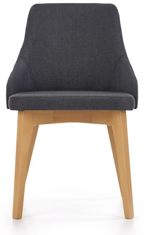 Krzesło tapicerowane Toledo na drewnianym stelażu do jadalni dąb miodowy/grafitowy