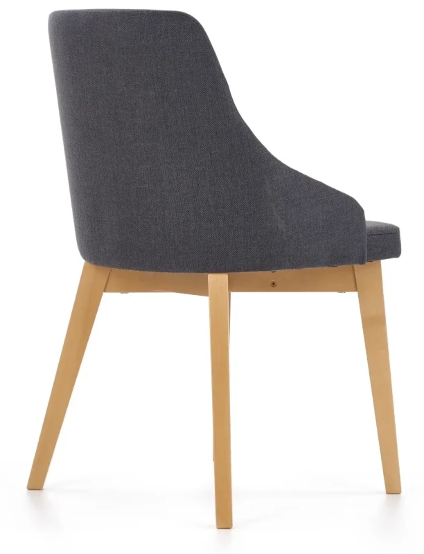 Krzesło tapicerowane Toledo na drewnianym stelażu do jadalni dąb miodowy/grafitowy