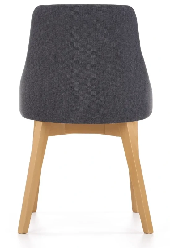 Krzesło tapicerowane Toledo na drewnianym stelażu do jadalni dąb miodowy/grafitowy