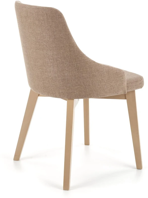 Krzesło tapicerowane Toledo na drewnianym stelażu do jadalni dąb sonoma/beżowy