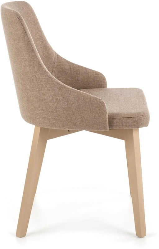 Krzesło tapicerowane Toledo na drewnianym stelażu do jadalni dąb sonoma/beżowy