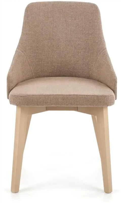 Krzesło tapicerowane Toledo na drewnianym stelażu do jadalni dąb sonoma/beżowy