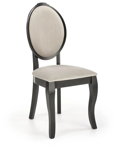 Krzesło tapicerowane Velo czarny/beżowy