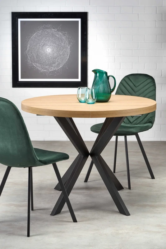 Stół rozkładany Peroni 100-250 cm dąb złoty / czarny