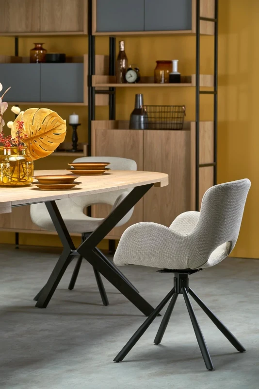 Stół rozkładany Peroni 100-250 cm dąb złoty / czarny