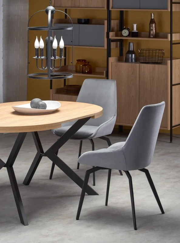 Stół rozkładany Peroni 100-250 cm dąb złoty / czarny