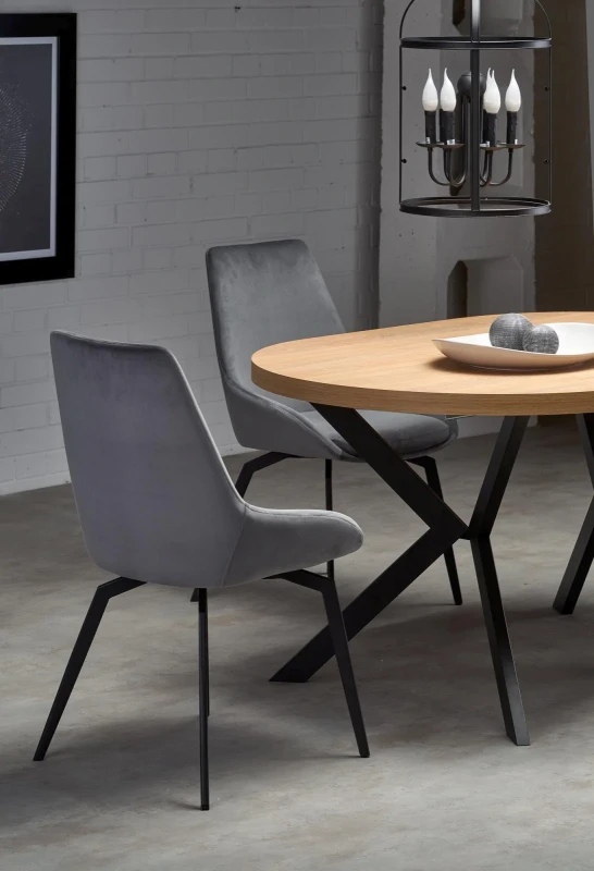 Stół rozkładany Peroni 100-250 cm dąb złoty / czarny