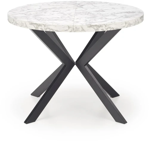 Stół rozkładany Peroni 100 - 250 cm biały marmur / czarny
