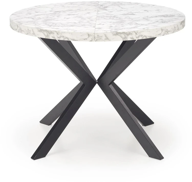 Stół rozkładany Peroni 100 - 250 cm biały marmur / czarny